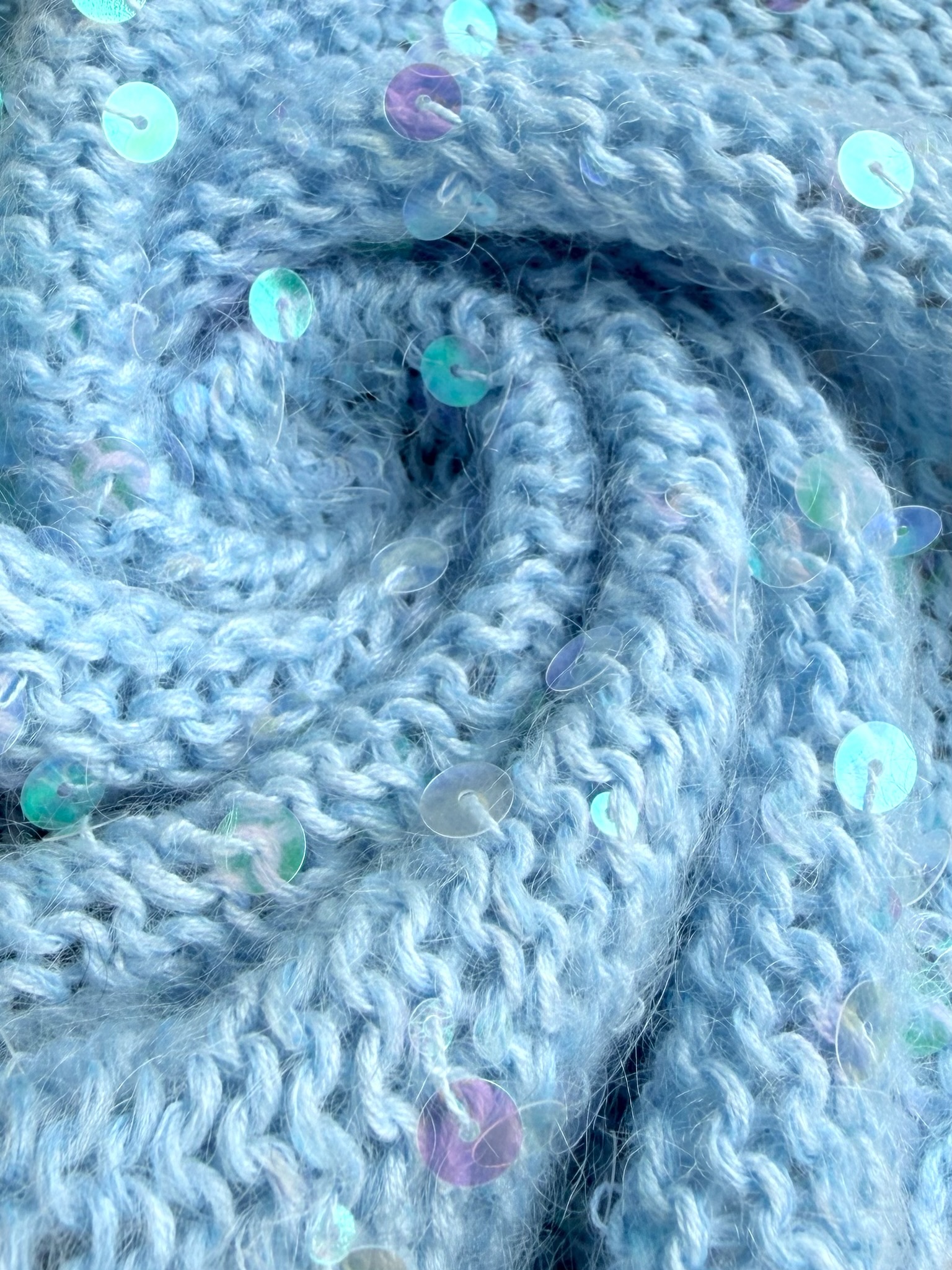 Art. Brillante 260 m / 100 g – cotone con maxi paillettes col. Azzurro chiaro foto 3